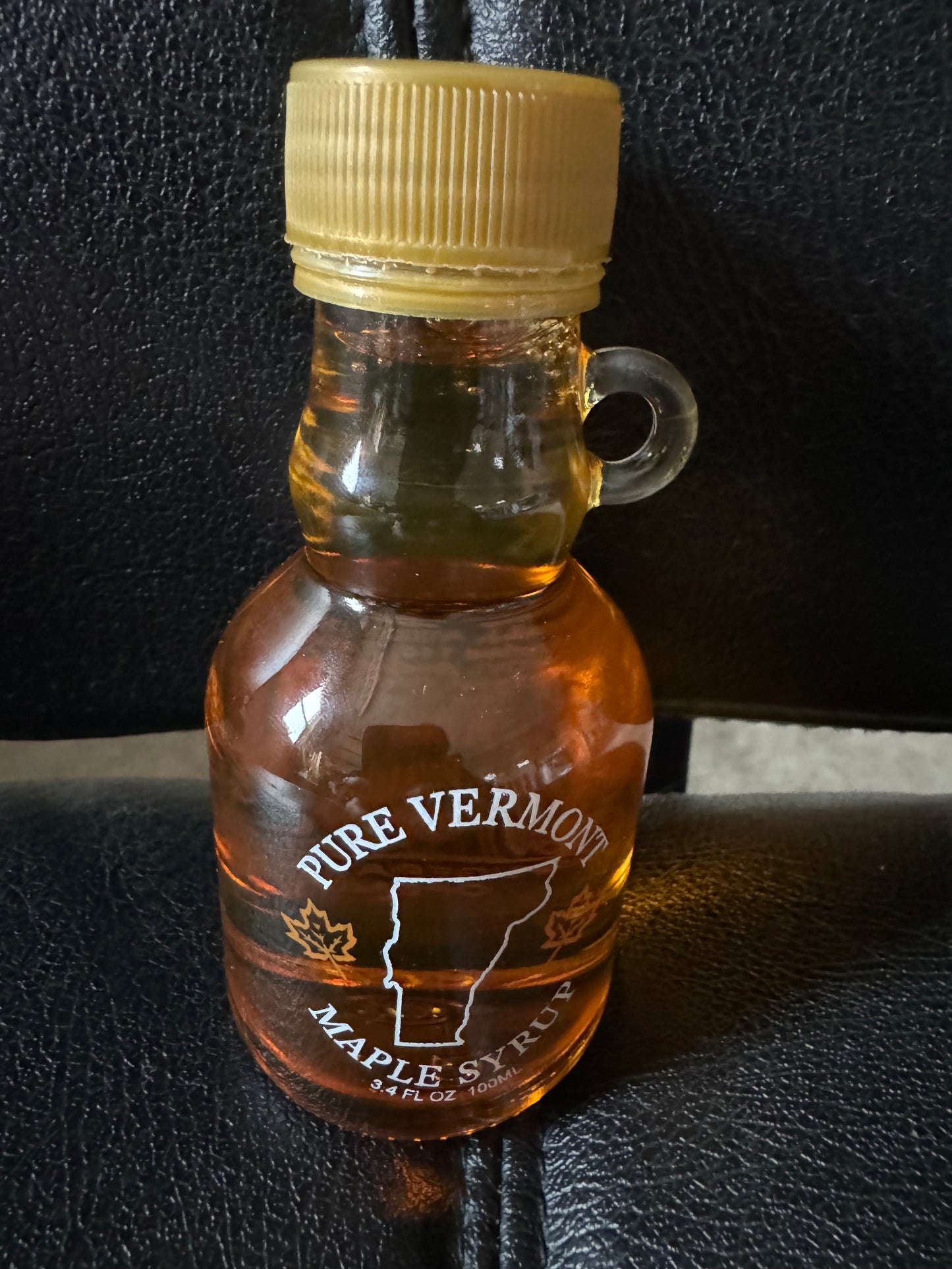 3.4 FL OZ (100 ML) Pure Vermont Organic Maple Syrup Glass Bottle